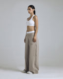 W Basics Wide Straightpants Sand