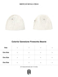 Fireworks Studded Beaded Beanie IN WHT