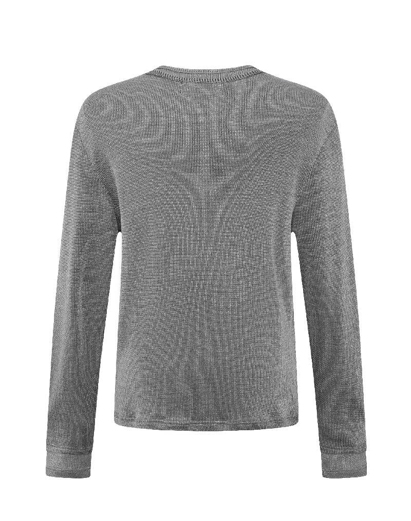 PIN SILVER THREAD LONG-SLEEVE SHIRT GREY