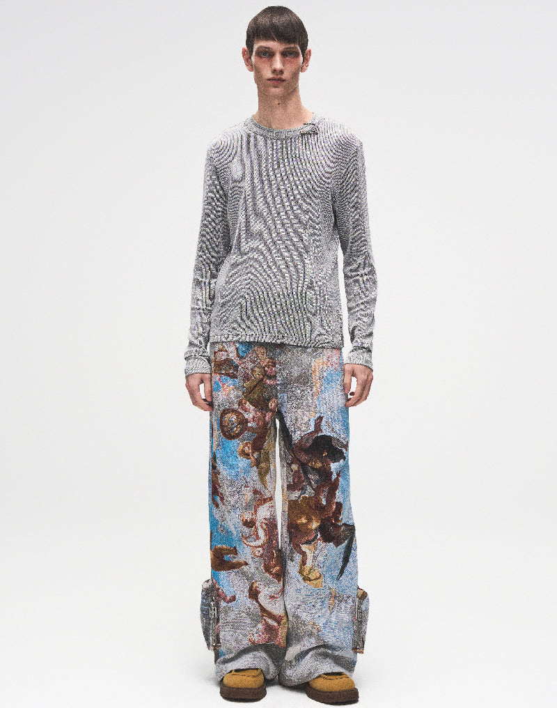 PIN SILVER THREAD LONG-SLEEVE SHIRT GREY