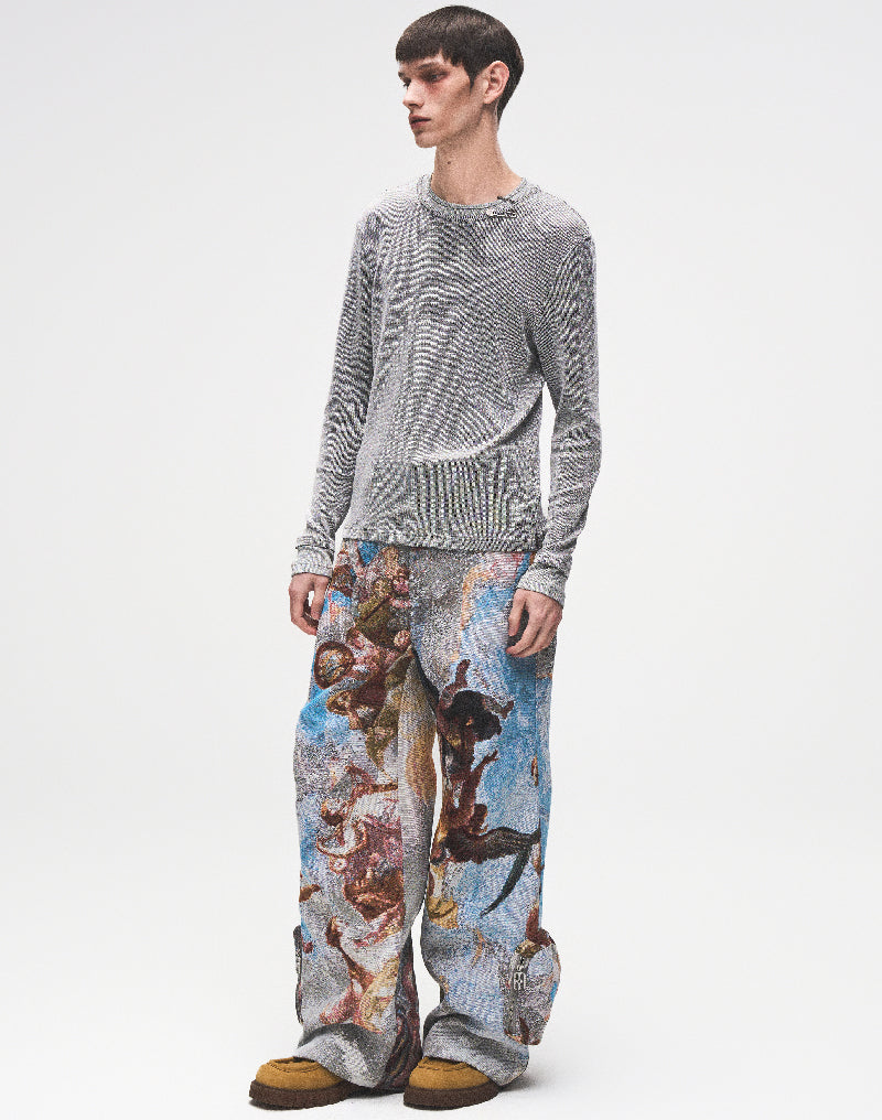 PIN SILVER THREAD LONG-SLEEVE SHIRT GREY