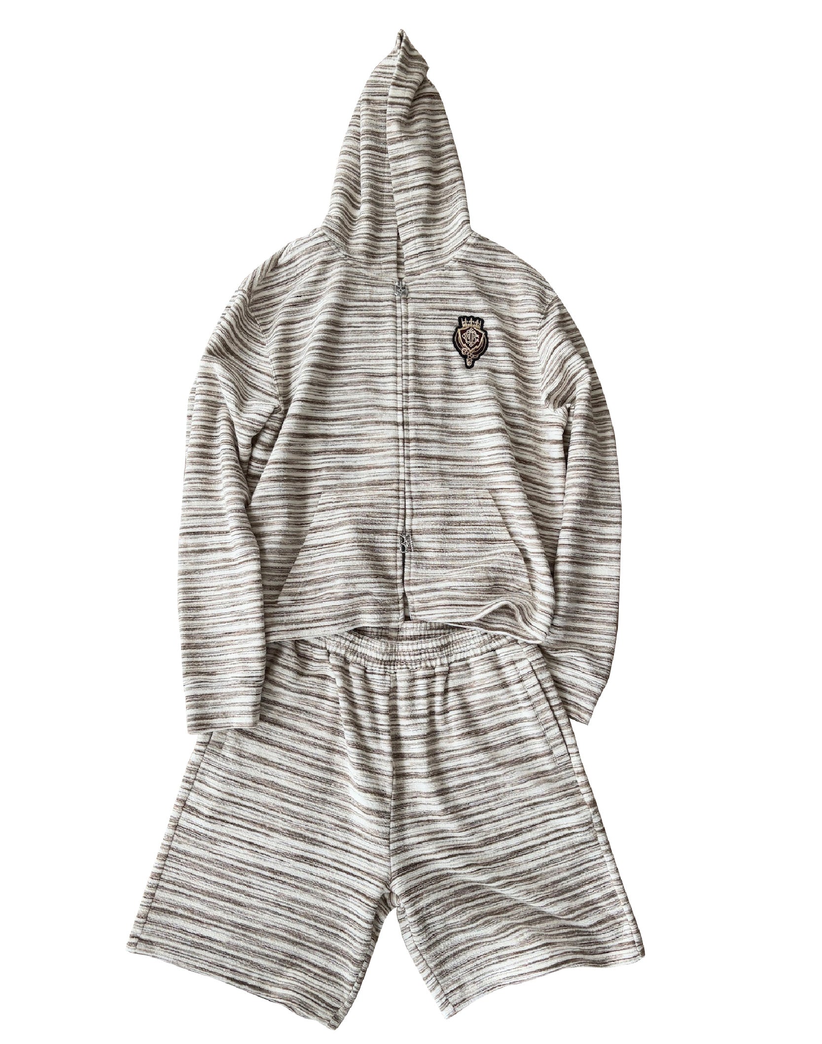 Striped Knit Set in White