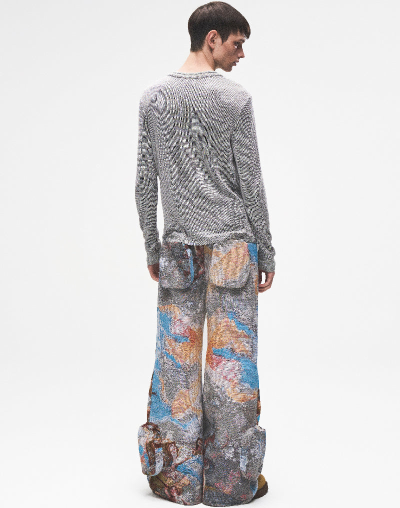 PIN SILVER THREAD LONG-SLEEVE SHIRT GREY