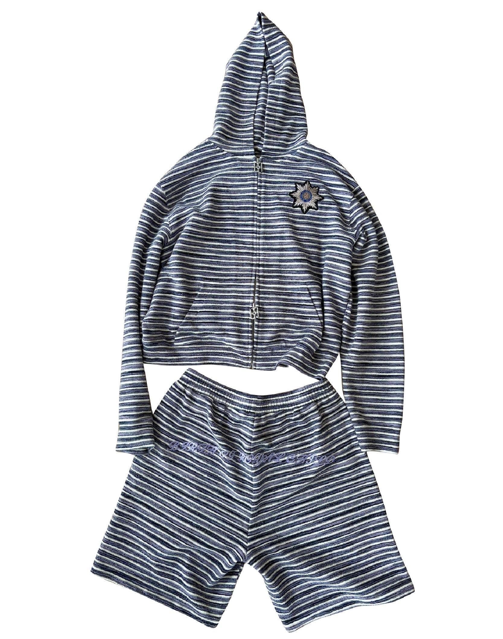 Striped Knit Set in Grey