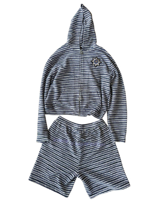 Striped Knit Set in Grey