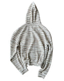 Striped Knit Hoodie in White