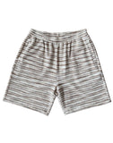 Striped Knit Shorts in White