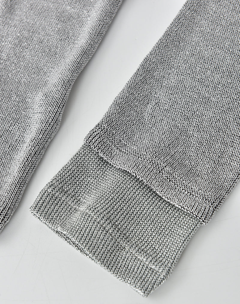 PIN SILVER THREAD LONG-SLEEVE SHIRT GREY