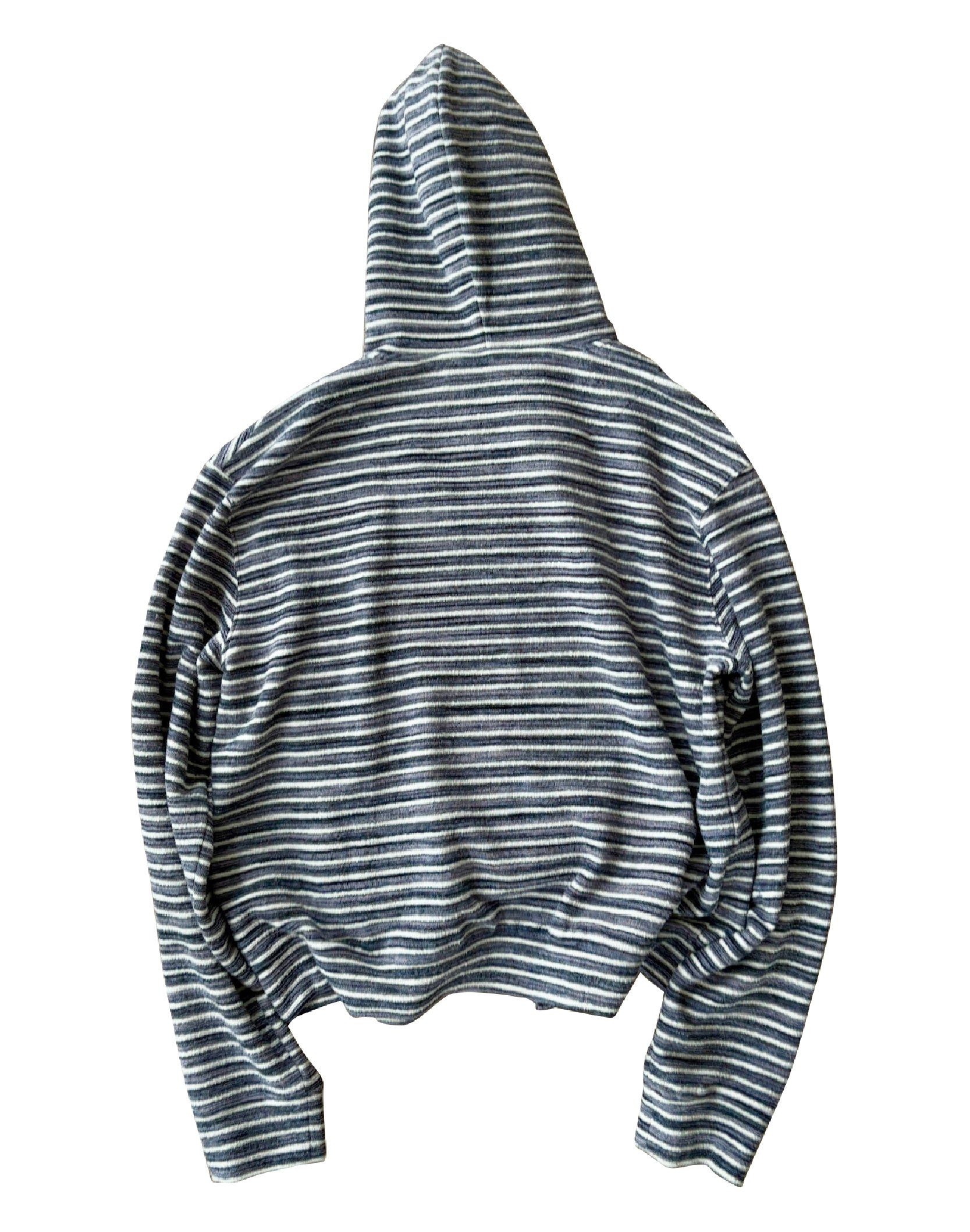 Striped Knit Hoodie in Grey