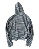 Striped Knit Hoodie in Grey