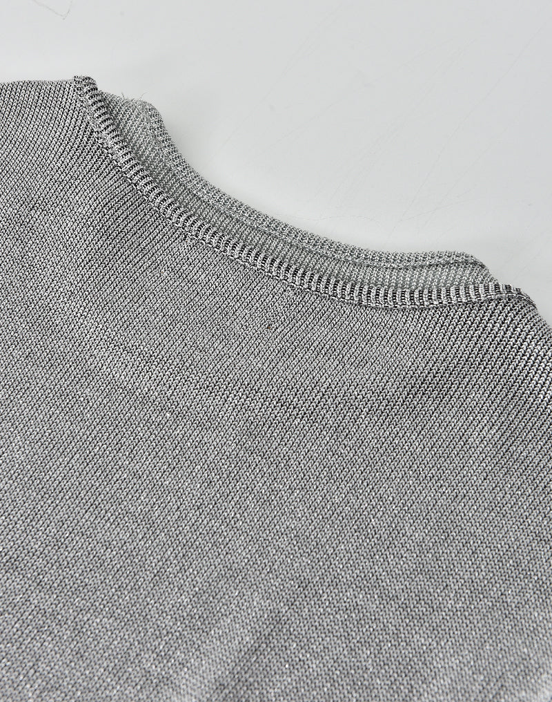 PIN SILVER THREAD LONG-SLEEVE SHIRT GREY