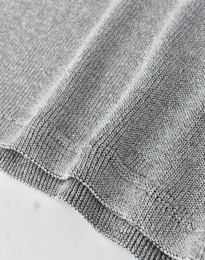 PIN SILVER THREAD LONG-SLEEVE SHIRT GREY