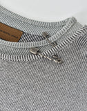 PIN SILVER THREAD LONG-SLEEVE SHIRT GREY