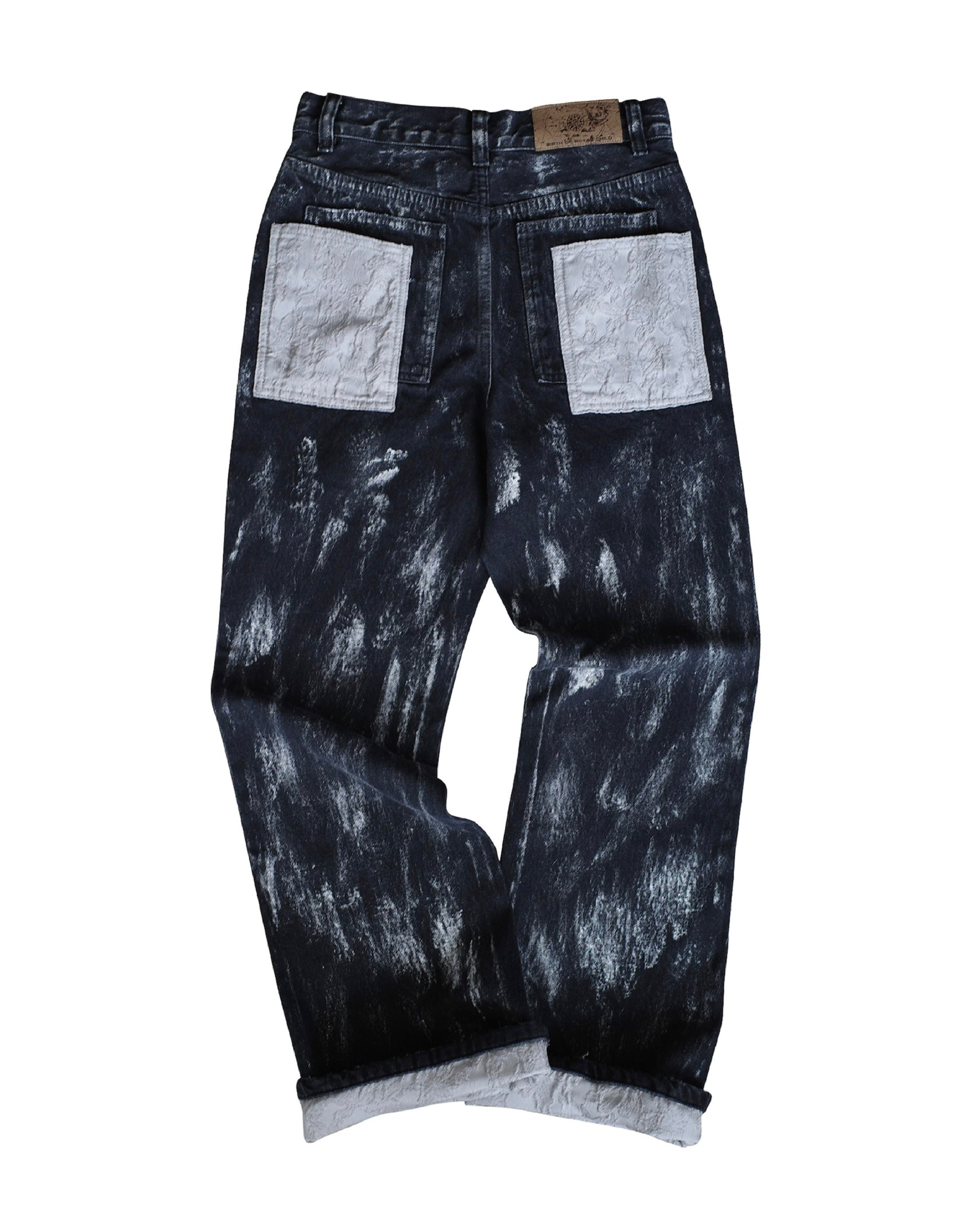 Embossed Silver-Washed Denim (Black)