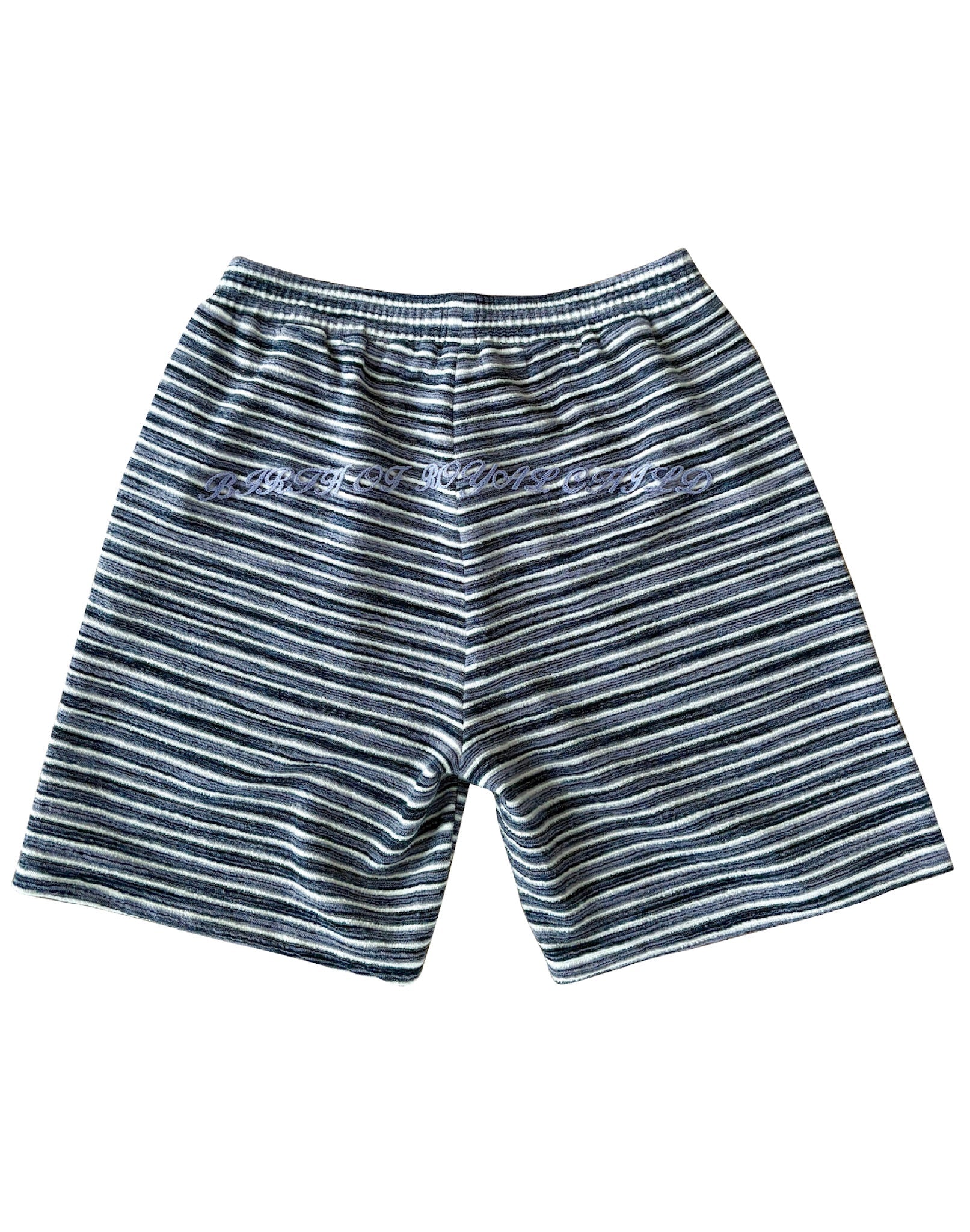 Striped Knit Shorts-GRY