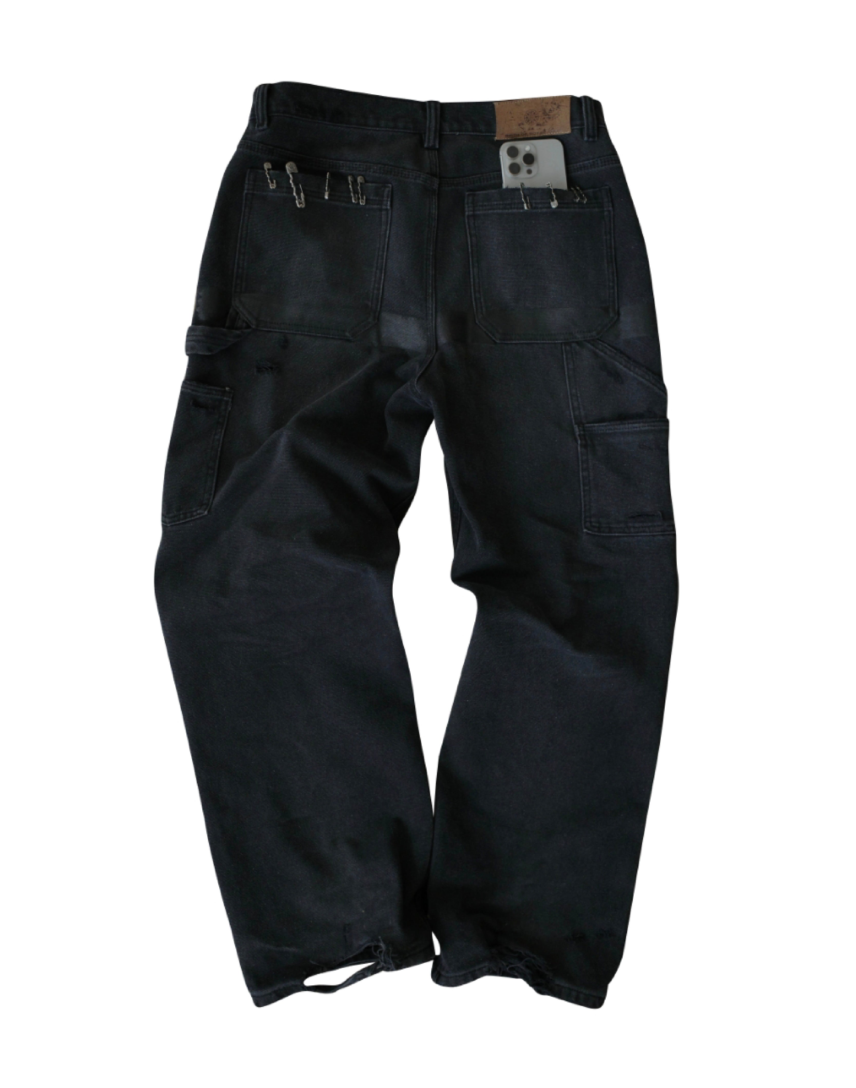 1920s Vintage Pin Washed Carpenter Pants