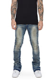 “WEST” Stacked Flare Jean Lt.Blue Washed