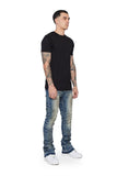 “WEST” Stacked Flare Jean Lt.Blue Washed