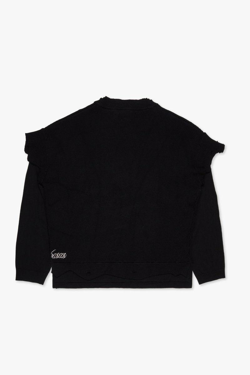 "WHAT" CREW NECK BLACK