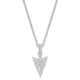 Diamond Arrowhead Pendant Necklace & Cable Chain