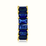 Men's Vermeil Multi Color Emerald Eternity Ring