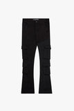 "YIN YANG" STACKED FLARE JEAN BLACK