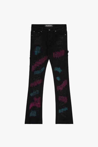 "ZERO” FLARE JEAN BLACK STACKED