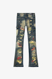 "ZERO” STACKED FLARE JEAN DIRTY VINTAGE WASH
